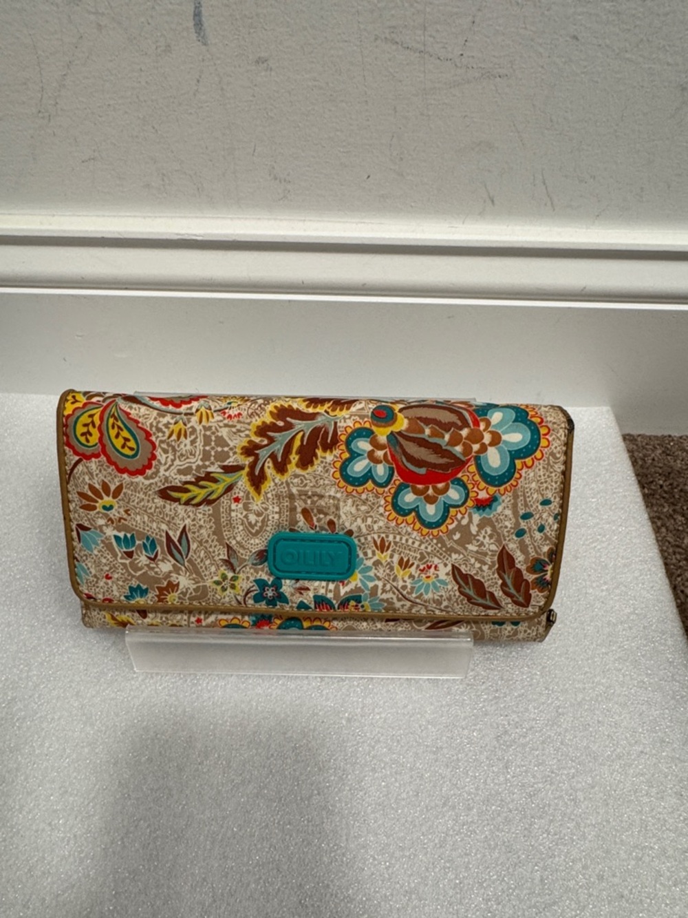 Oilily summer blossoms floral snap wallet